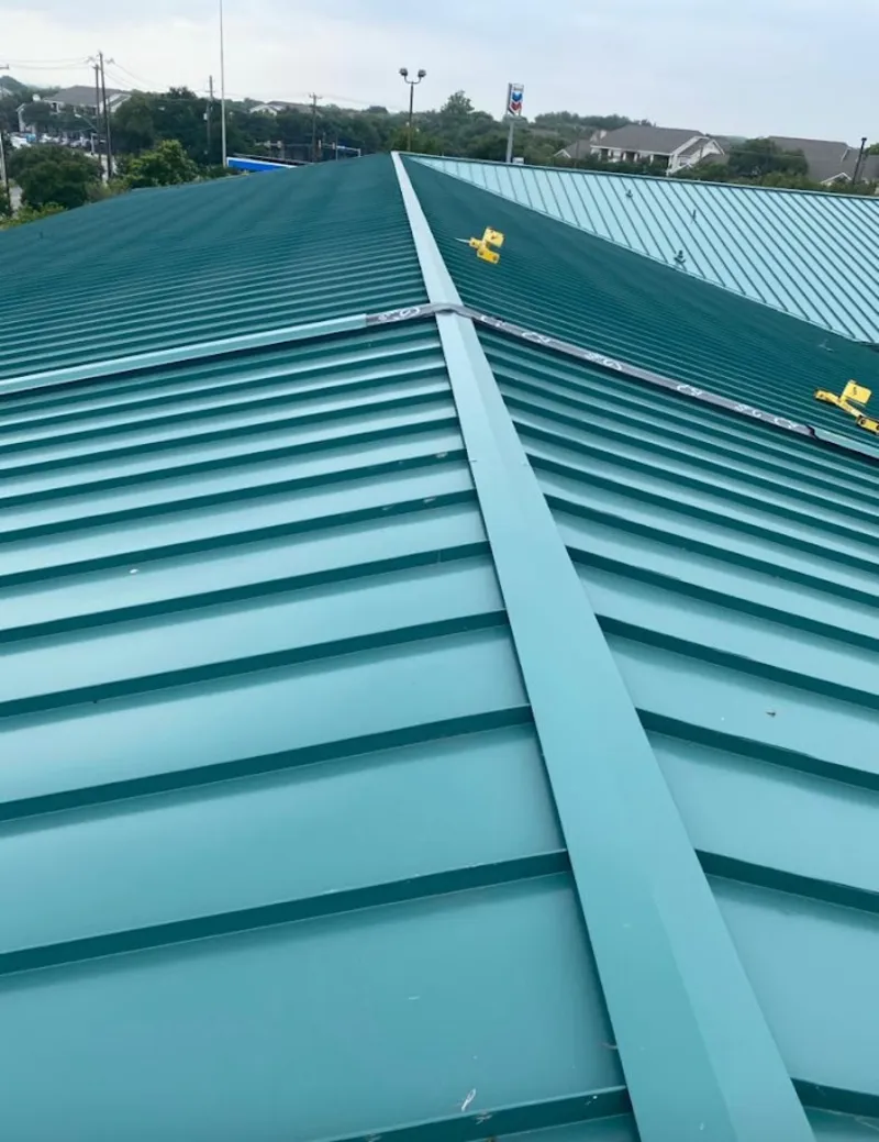Green commercial metal roof ridge and valley for Metal Roof Repair in Goldsboro